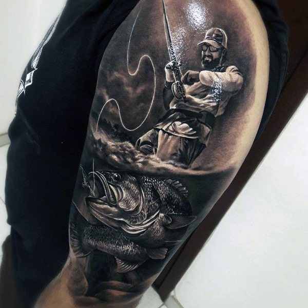 fishing-3d-underwater-male-arm-coolest-tattoos