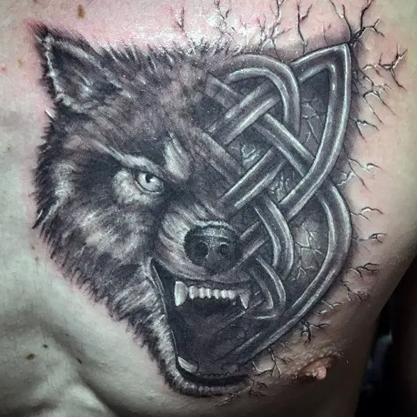 celtic wolf tattoo sleeve