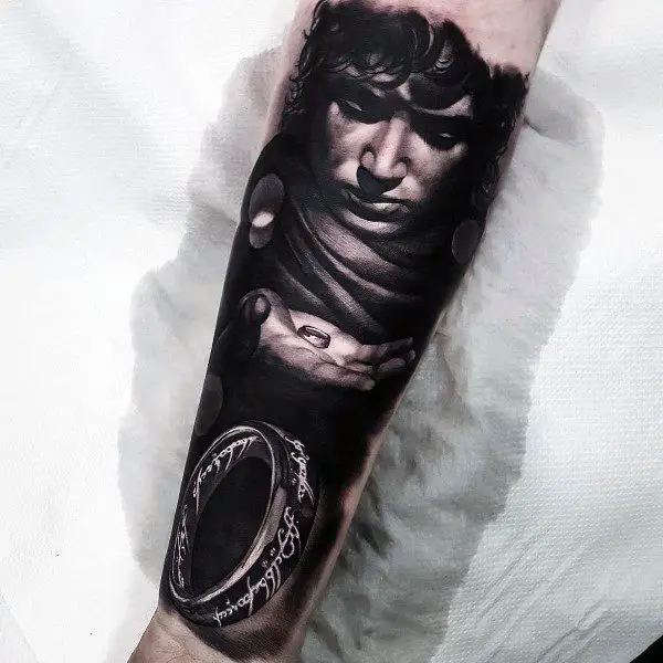 lord-of-the-rings-3d-realistic-coolest-tattoos-for-guys-forearm-sleeve