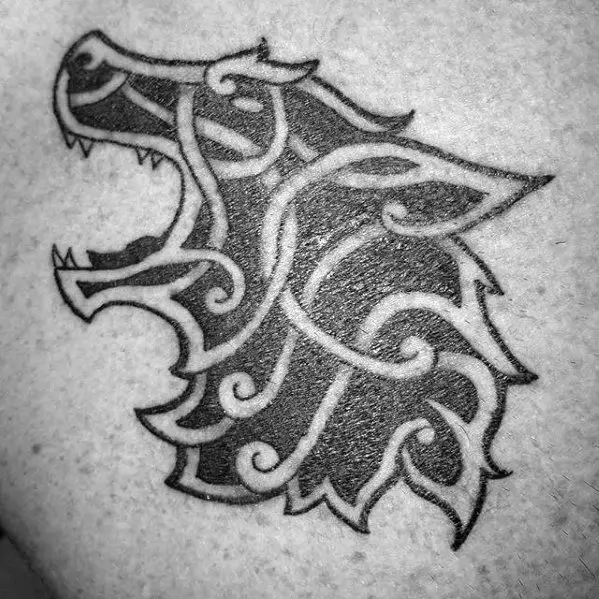 celtic wolf head tattoo