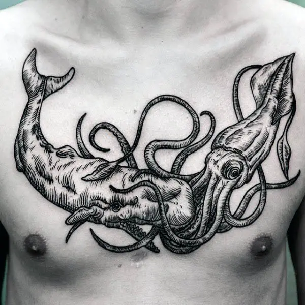 squid-vs-whale-mens-chest-tattoo-in-black-ink