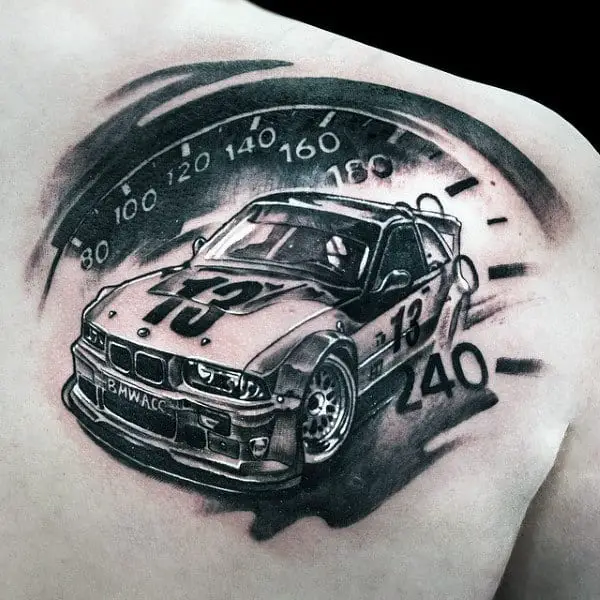 automobile-techometer-tattoo-on-man