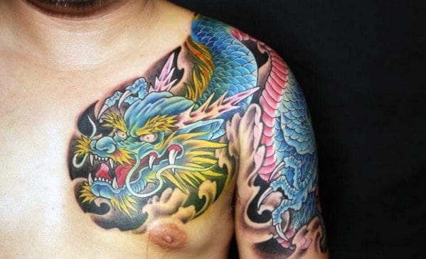 blue-japanese-dragon-mens-shoulder-and-upper-arm-tattoo