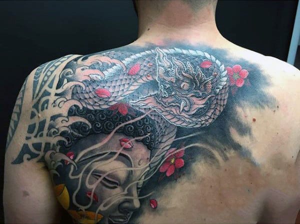 buddhist-mens-dragon-upper-back-tattoo