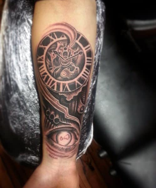 clock-gear-mens-wrist-tattoo-indeas