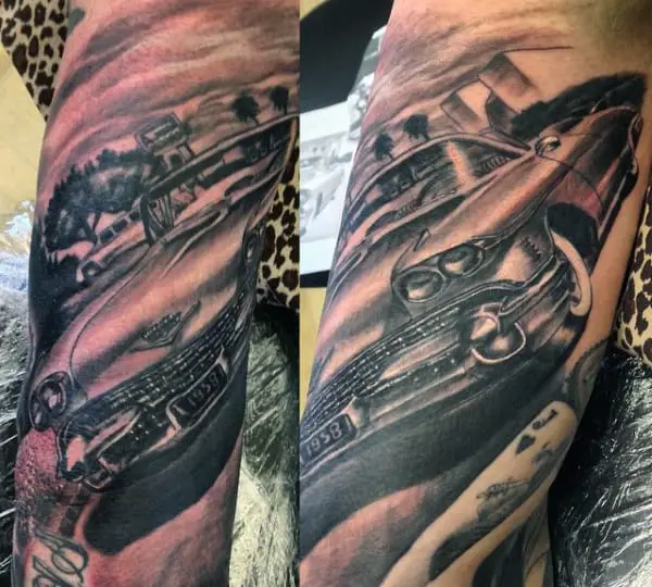 70 Car Tattoos For Men  Cool Automotive Design Ideas  Car tattoos Tattoos  for guys Cool tattoos