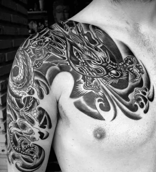 dragon-breathing-fire-shaded-guys-shoulder-tattoo-deisgns