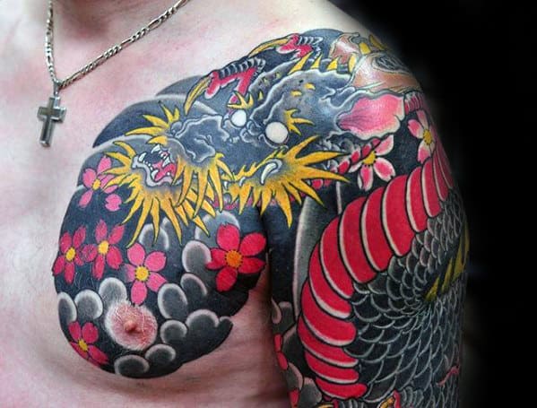 gentleman-with-japanese-shoulder-dragon-tattoo-design