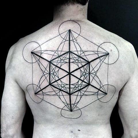 geometric-mens-circle-upper-back-tattoo-ideas