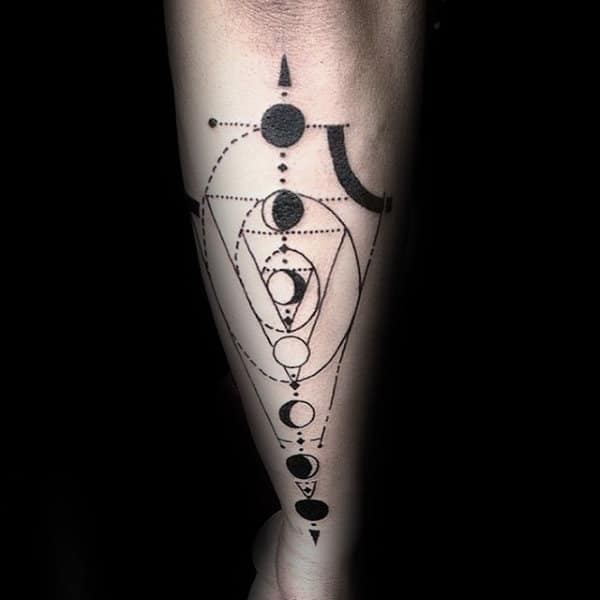 geometrical-moon-phases-male-black-ink-outer-forearm-tattoos