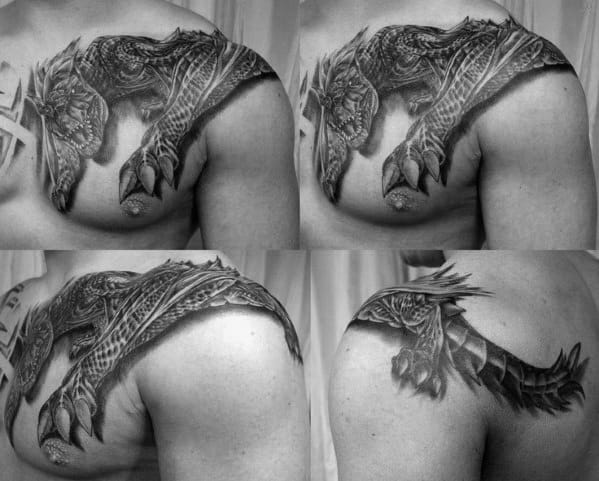 guys-3d-dragon-shoulder-and-chest-tattoo