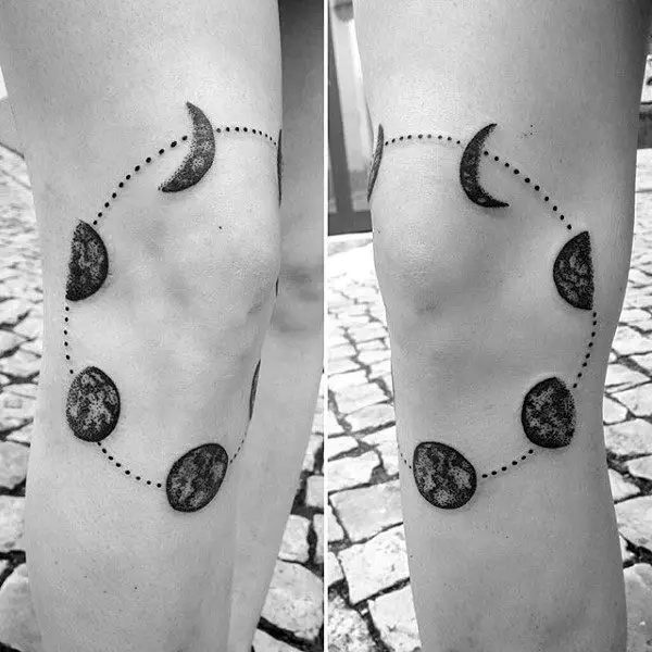 knee-cap-moon-phases-mens-circular-tattoo-design