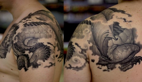 masculine-dragon-watercolor-shoulder-tattoo-design-ideas-for-men