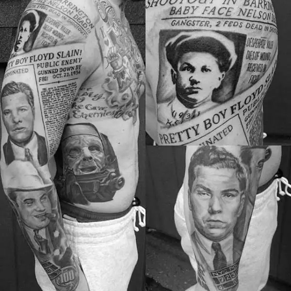 mobster-and-gangster-newspaper-mens-full-sleeve-tattoos