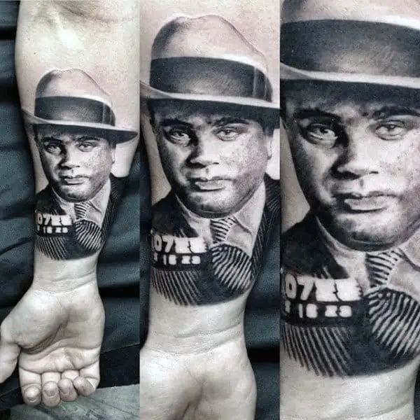 mobster-portrait-mens-gangster-inner-forearm-tattoos