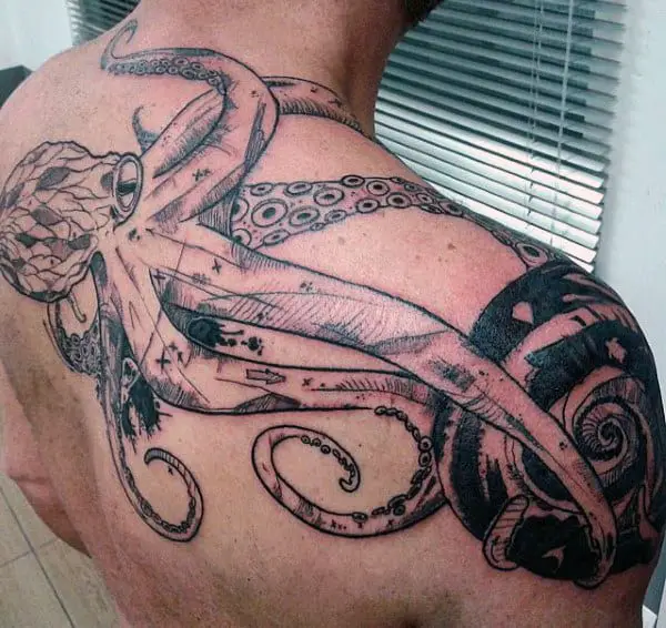 tattoo-of-octopus-on-mans-upper-back