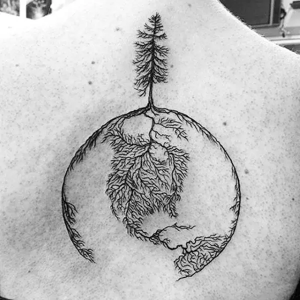 tree-roots-globe-upper-back-tattoo-design-forguys