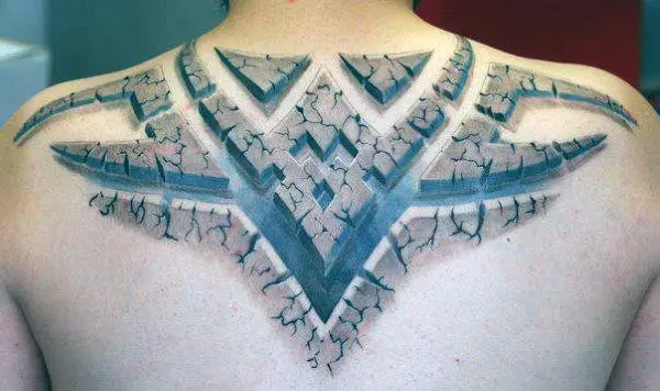 upper-back-male-stone-3d-tribal-tattoos