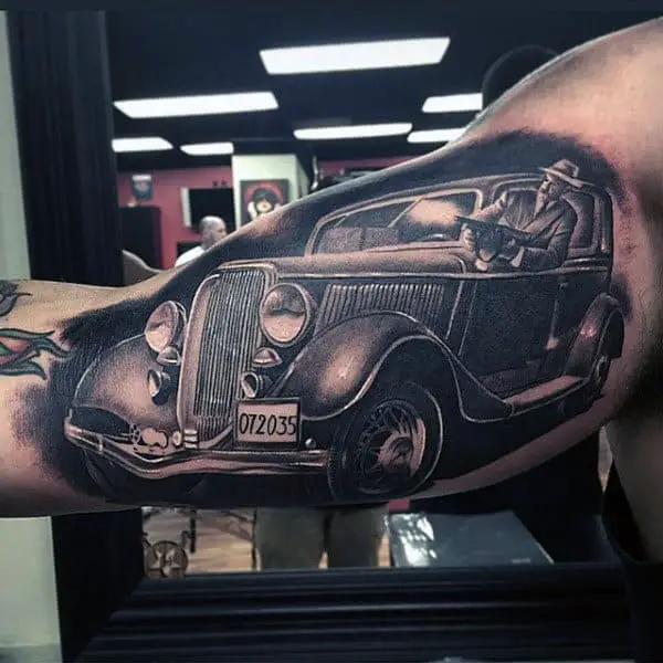 vintage-car-mobster-gangster-mens-bicep-tattoos