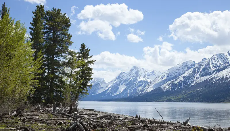 Lewis Lake below Grand Teton mountain range