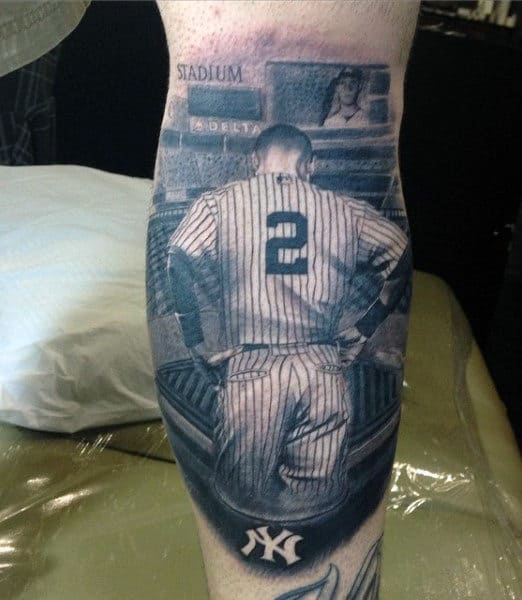 professional-baseball-player-tattoo-for-men-on-leg-calf
