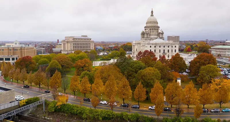 Providence Rhode Island Fall Color Trees Changing Capitol State