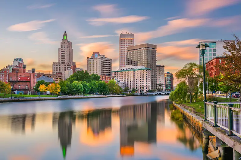 Providence, Rhode Island, USA River Skyline