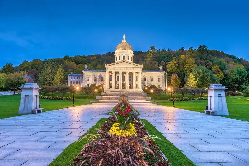 The Vermont State House in Montpelier, Vermont, USA