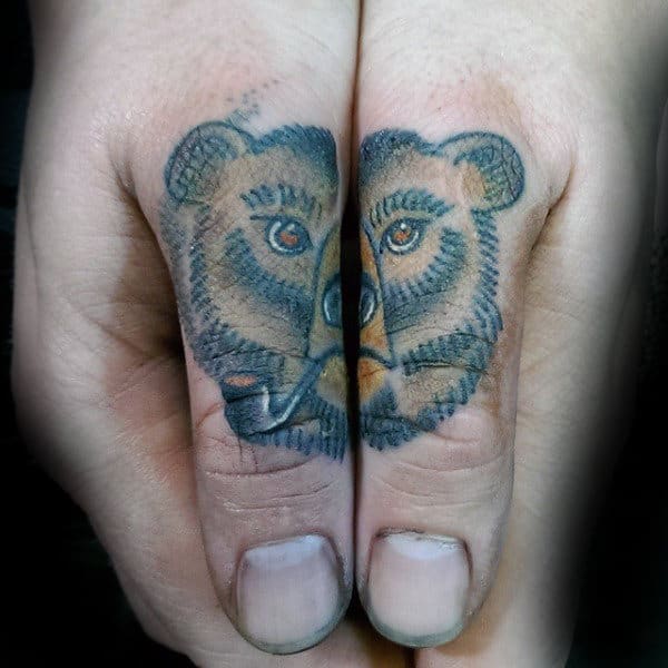 bear-with-pipe-thumb-tattoos-for-guys