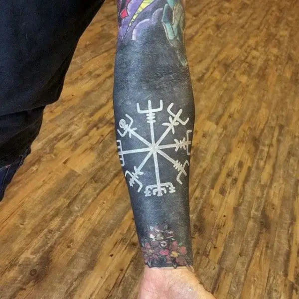 black-work-celtic-white-ink-sleeve-tattoo-forearm