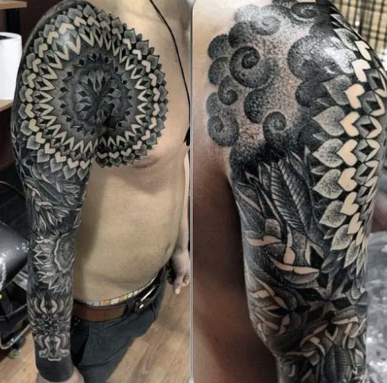 black-work-geometric-male-tattoo-ideas-full-sleeve