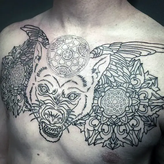 Chest Geometric Tattoo Images