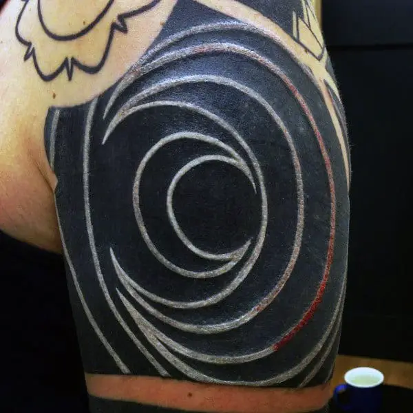 circular-mens-upper-shoulder-white-ink-tattoo-design
