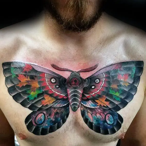 colorful-male-moth-chest-tattoos