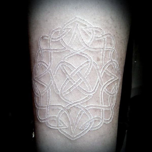 cool-mens-pattern-white-ink-geometric-tattoo-on-leg-thigh