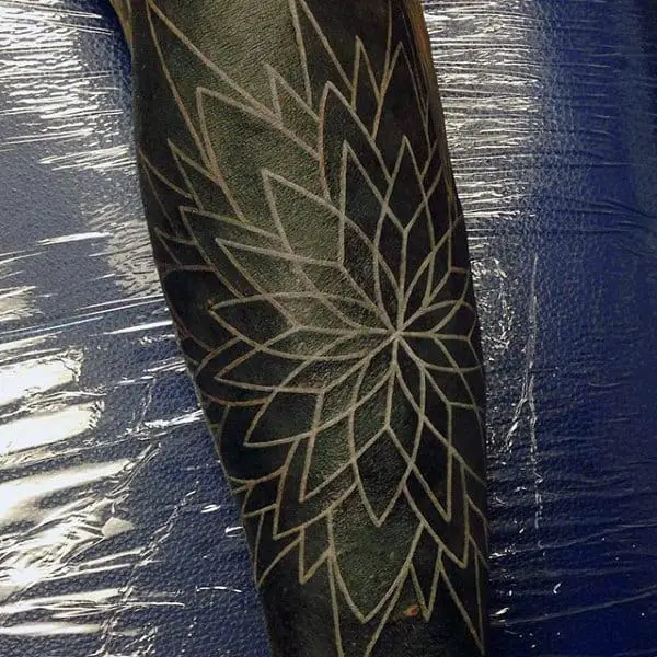 floral-geometric-male-white-ink-arm-tattoos