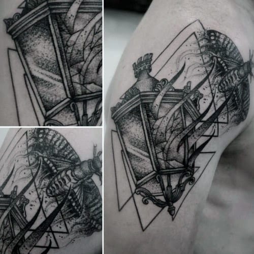 geometrical-moth-lantern-mens-arm-tattoos