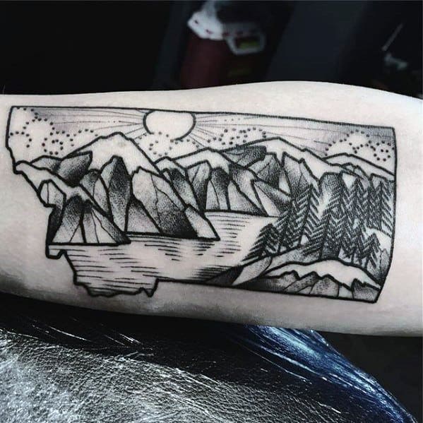 inner-armmale-tattoo-with-lake-design
