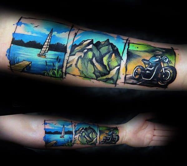 inner-forearm-artistic-male-lake-tattoo-ideas