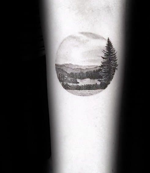 Tattoo uploaded by Bobo Joel Endrullat • Tattoo idea #dreamtattoo #forest # lake #girl #moon #clouds #tattooidea #forearm • Tattoodo