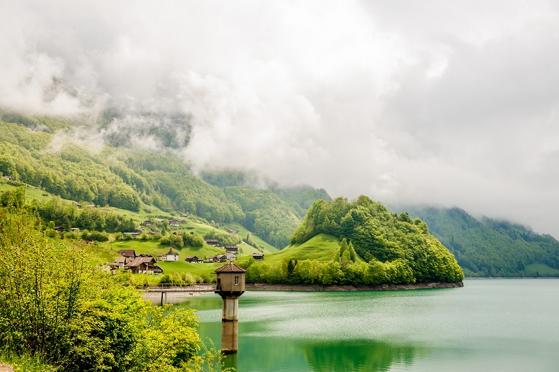 Lungern lake in Switzerland