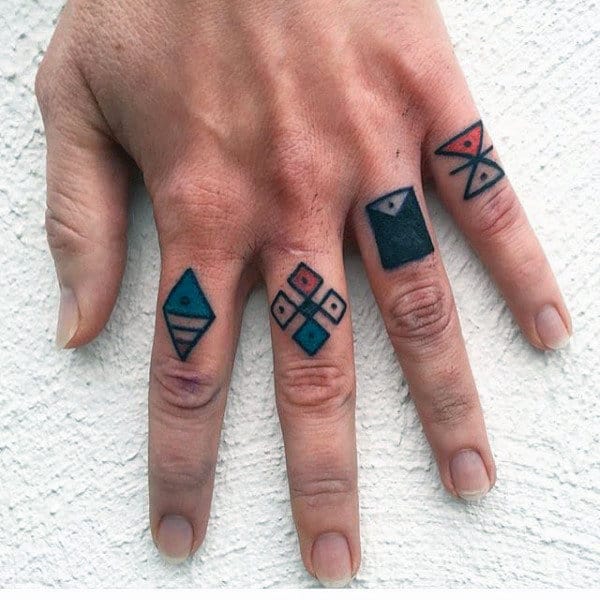 masculine-male-finger-tattoos-abstract-artwork