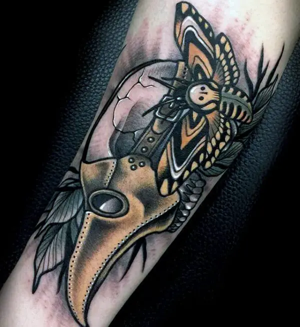 neo-traditional-moth-mens-forearm-tattoos