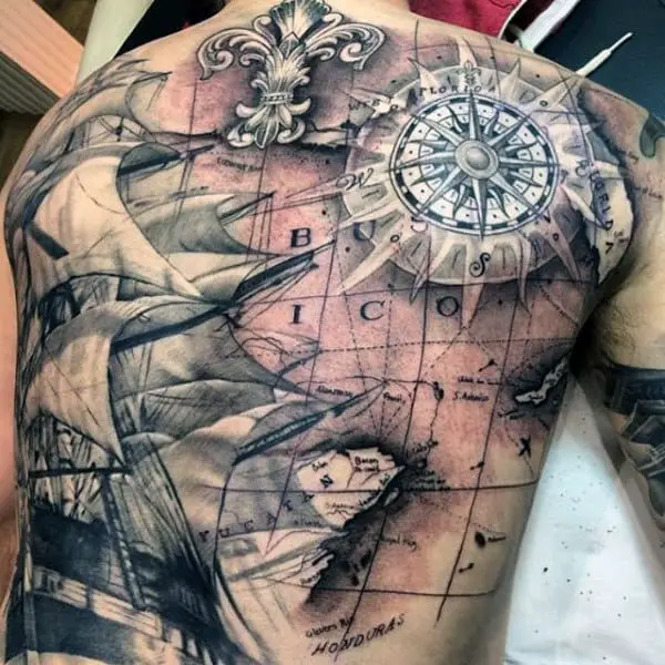 pirate-ship-treasure-map-tattoo-for-men