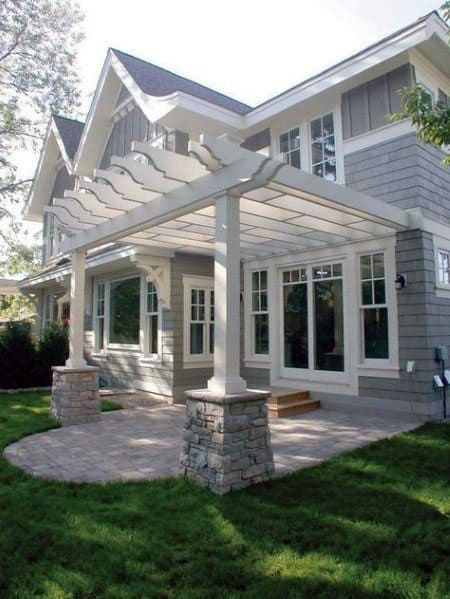 white-painted-pergola-roof-ideas-over-stone-patio