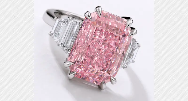 Pink intense diamond ring