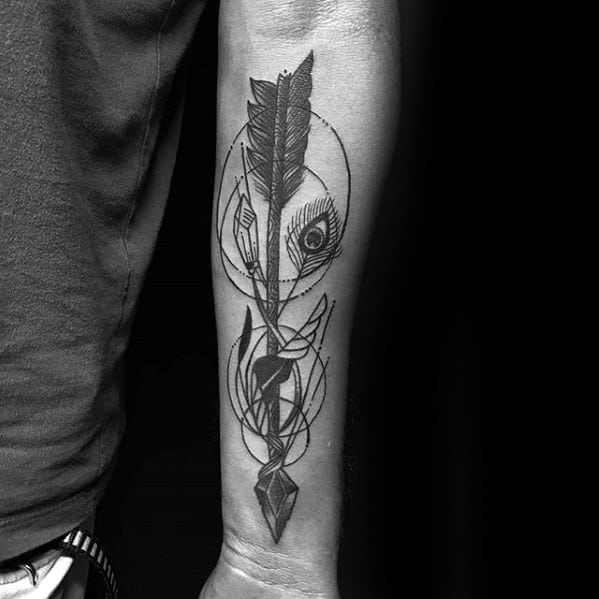 cool-small-arrow-tattoo-design-ideas-for-males-on-inner-forearm