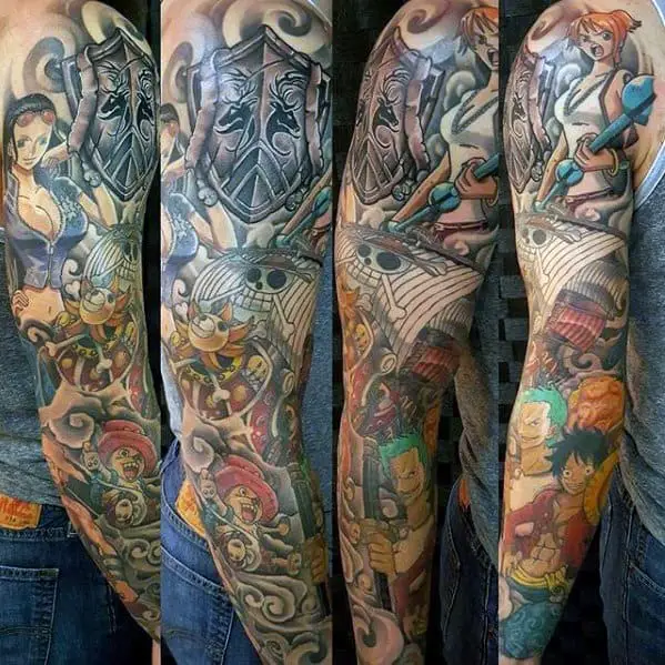 distinctive-male-one-piece-tattoo-designs-full-arm-sleeve