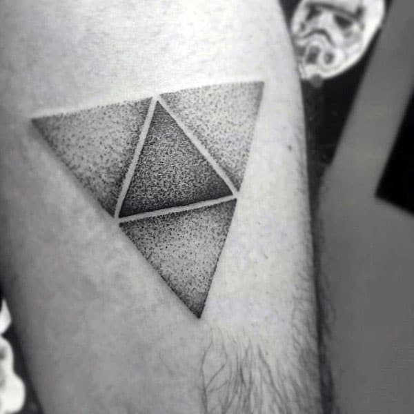 dotwork-negative-space-triforce-tattos-for-males-on-arm