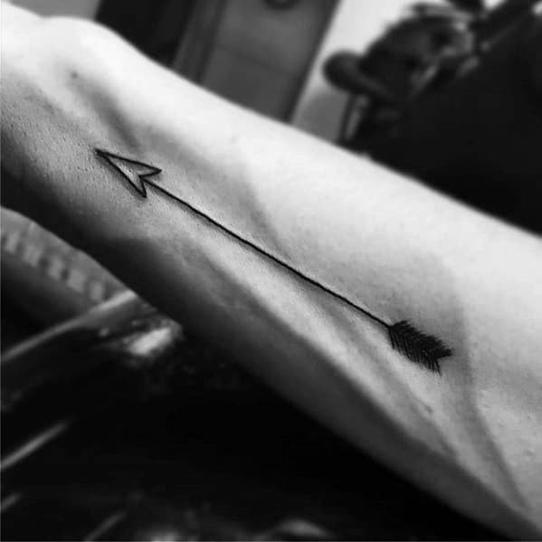 inner-forearm-minimalist-cool-male-small-arrow-tattoo-designs